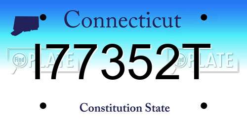 I77352T Connecticut License Plate