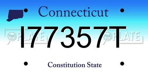 I77357T Connecticut License Plate