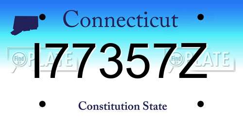 I77357Z Connecticut License Plate
