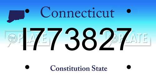 I773827 Connecticut License Plate