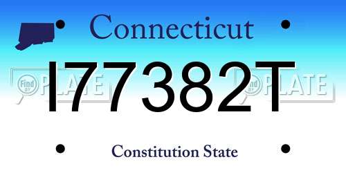 I77382T Connecticut License Plate