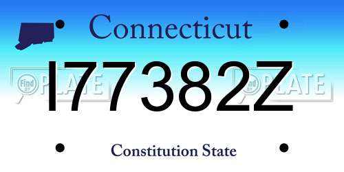I77382Z Connecticut License Plate