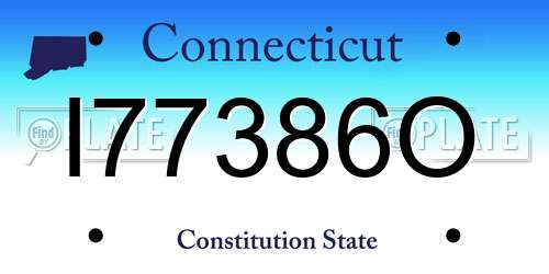 I77386O Connecticut License Plate