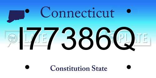 I77386Q Connecticut License Plate