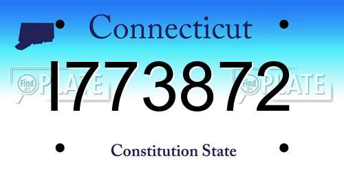 I773872 Connecticut License Plate