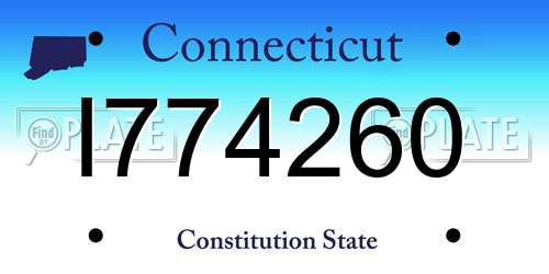 I774260 Connecticut License Plate