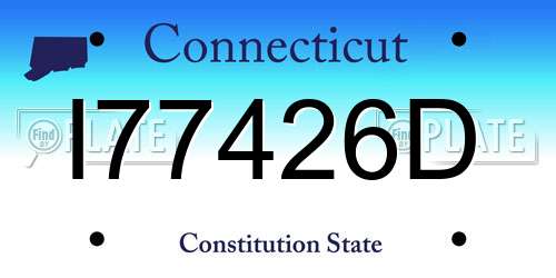 I77426D Connecticut License Plate