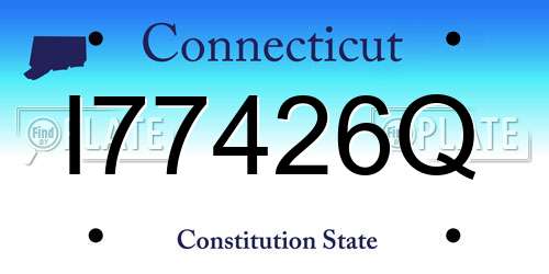 I77426Q Connecticut License Plate