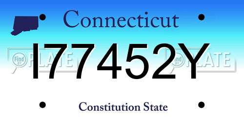 I77452Y Connecticut License Plate