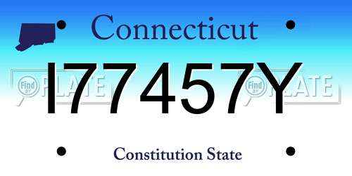 I77457Y Connecticut License Plate