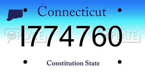 I774760 Connecticut License Plate