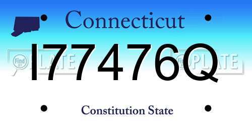 I77476Q Connecticut License Plate