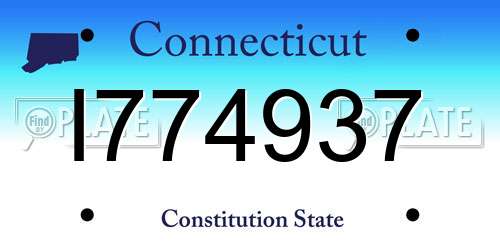 I774937 Connecticut License Plate