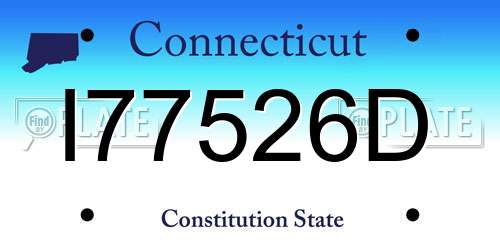 I77526D Connecticut License Plate