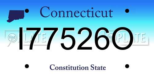 I77526O Connecticut License Plate