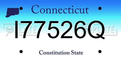 I77526Q Connecticut License Plate