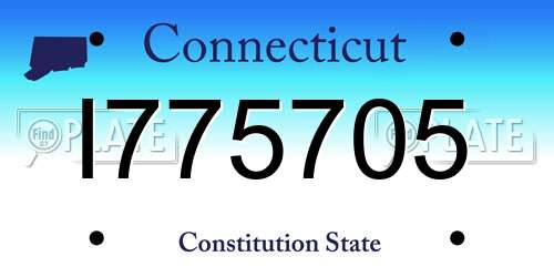 I775705 Connecticut License Plate
