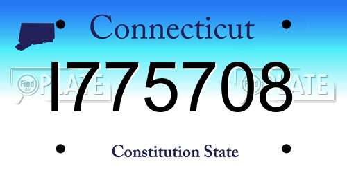 I775708 Connecticut License Plate