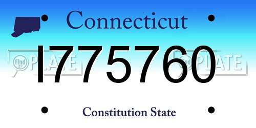 I775760 Connecticut License Plate