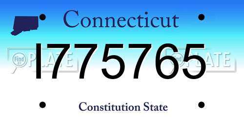 I775765 Connecticut License Plate