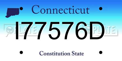 I77576D Connecticut License Plate