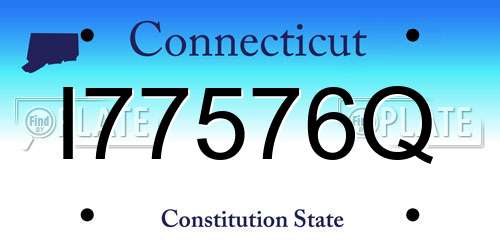 I77576Q Connecticut License Plate