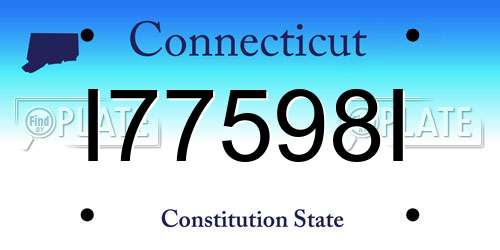 I77598I Connecticut License Plate