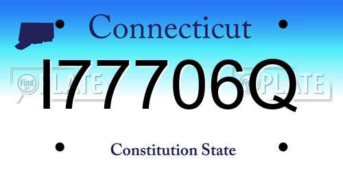 I77706Q Connecticut License Plate
