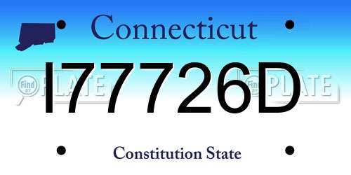 I77726D Connecticut License Plate