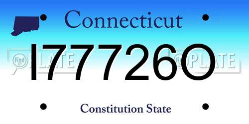 I77726O Connecticut License Plate