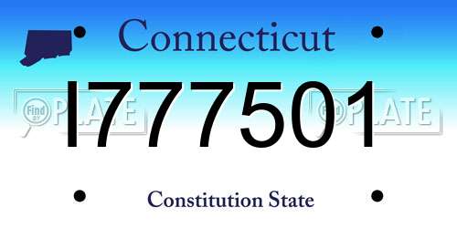 I777501 Connecticut License Plate