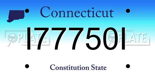 I77750I Connecticut License Plate