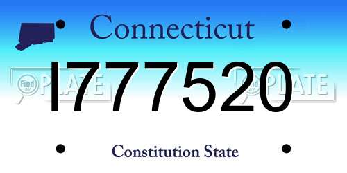 I777520 Connecticut License Plate