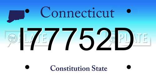 I77752D Connecticut License Plate