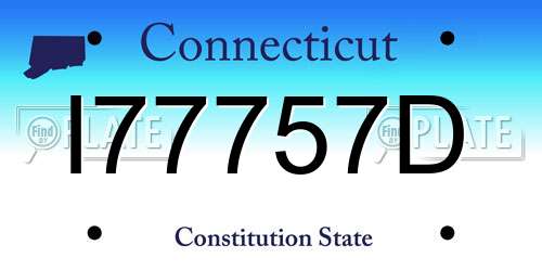 I77757D Connecticut License Plate