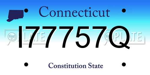 I77757Q Connecticut License Plate