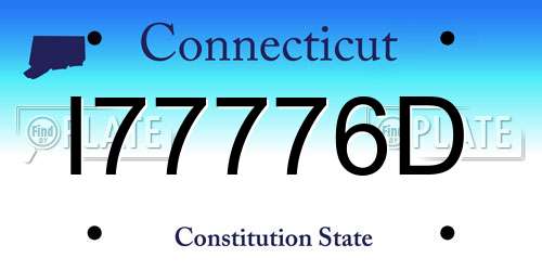 I77776D Connecticut License Plate