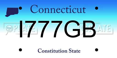 I777GB Connecticut License Plate
