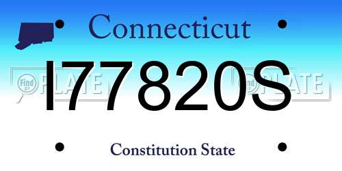I77820S Connecticut License Plate