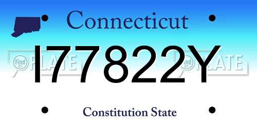 I77822Y Connecticut License Plate