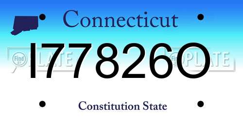 I77826O Connecticut License Plate