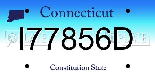 I77856D Connecticut License Plate