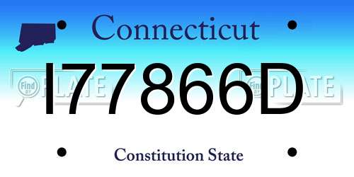 I77866D Connecticut License Plate