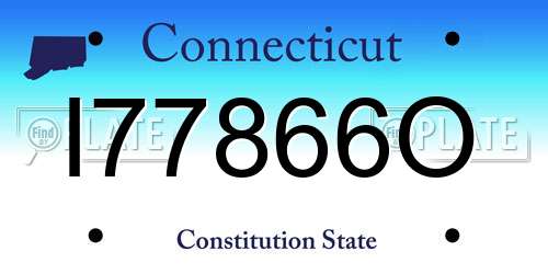I77866O Connecticut License Plate