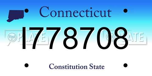 I778708 Connecticut License Plate