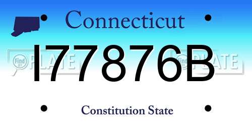 I77876B Connecticut License Plate