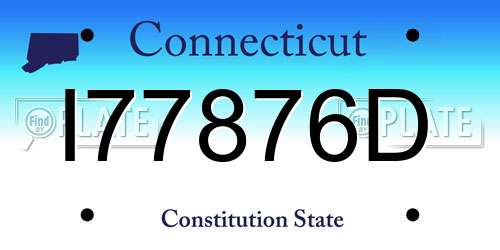 I77876D Connecticut License Plate