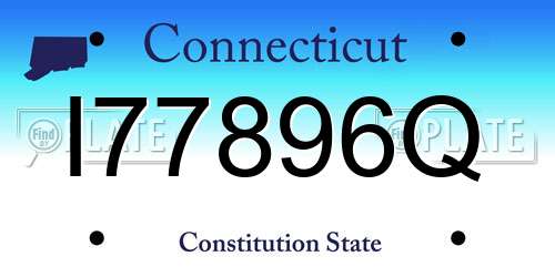 I77896Q Connecticut License Plate