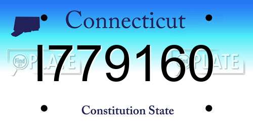 I779160 Connecticut License Plate