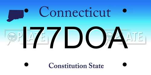 I77DOA Connecticut License Plate